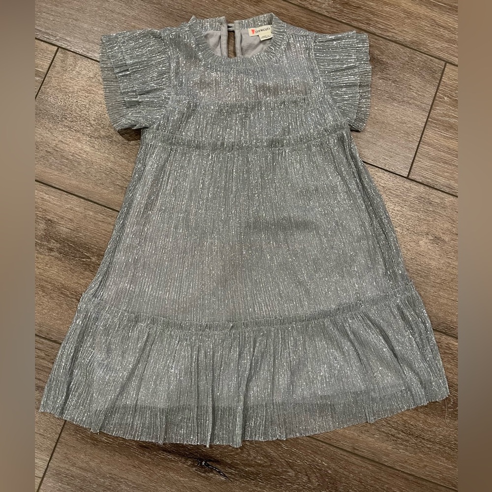 4T J Crew Sparkly Silver Dress